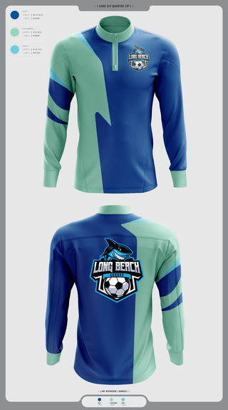 Quarter Zip Jacket, LB shark, Men's Soccer, Teamtime, Team time, sublimation, custom sports apparel, team uniforms, spirit wear, spiritwear, sports uniforms, custom shirts, team store, custom team store, fundraiser sports, apparel fundraiser