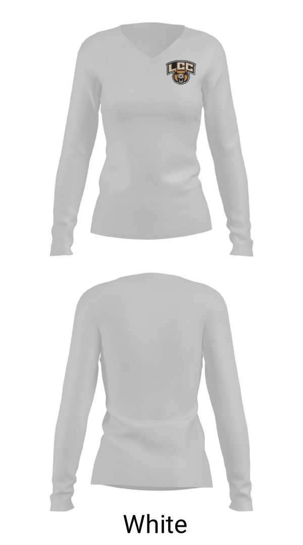Womens Long Sleeve Vneck Shirt, LCC Bears, Golf, Teamtime, Team time, sublimation, custom sports apparel, team uniforms, spirit wear, spiritwear, sports uniforms, custom shirts, team store, custom team store, fundraiser sports, apparel fundraiser