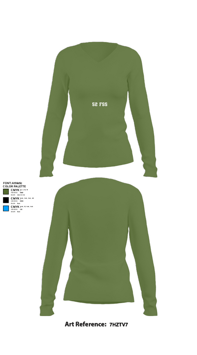 52 FSS 59647393 Women's Long Sleeve V-neck Shirt - 42