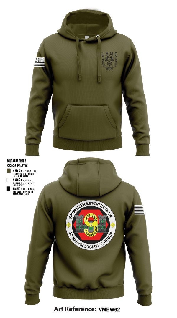 Hoodie, 9th Engineer Support Company, Marines, Teamtime, Team time, sublimation, custom sports apparel, team uniforms, spirit wear, spiritwear, sports uniforms, custom shirts, team store, custom team store, fundraiser sports, apparel fundraiser