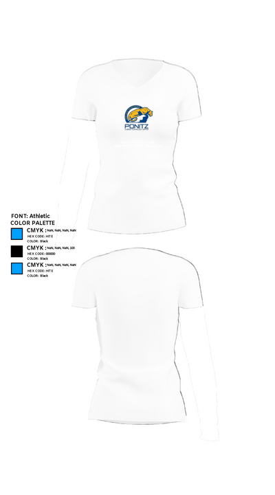 David H Ponitz Career Technology Center Volleyball 45290378 Women's Short Sleeve V-neck Shirt - 18