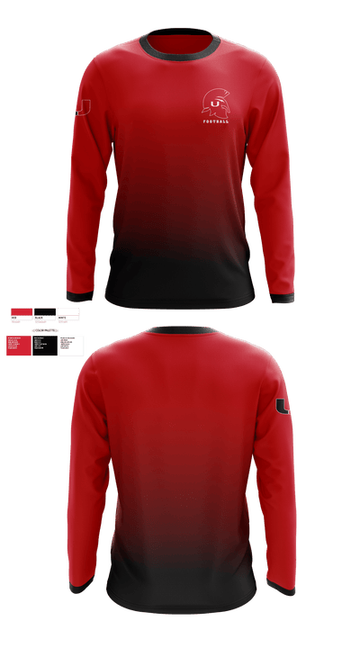 Union High School Football 19698543 Long Sleeve Performance Shirt - 1
