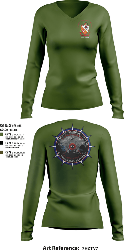 3rd Intelligence Battalion 49807001 Women's Long Sleeve V-neck Shirt - 3