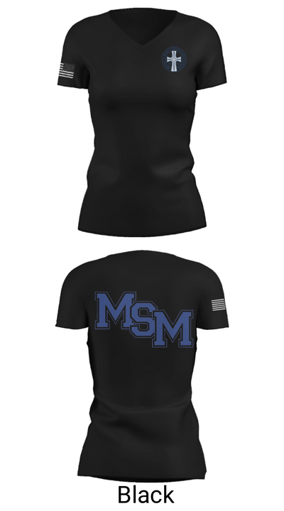 Mount St. Mary Catholic School Cross Country 34367170 Women's Short Sleeve V-neck Shirt - 38