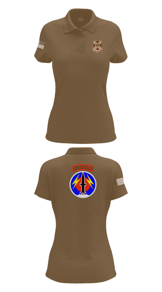 Womens Short Sleeve Performance Polo, 4/9 Field Artillery 56 Command (Pershing), Army, Teamtime, Team time, sublimation, custom sports apparel, team uniforms, spirit wear, spiritwear, sports uniforms, custom shirts, team store, custom team store, fundraiser sports, apparel fundraiser