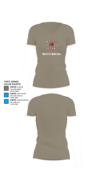 Brick City Basketball 28732508 Women's Short Sleeve V-neck Shirt - 25