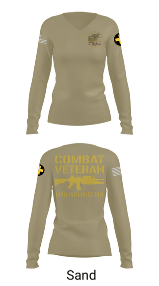 Women's Long Sleeve Vneck Shirt, 33rd Infantry, Army, Teamtime, Team time, sublimation, custom sports apparel, team uniforms, spirit wear, spiritwear, sports uniforms, custom shirts, team store, custom team store, fundraiser sports, apparel fundraiser