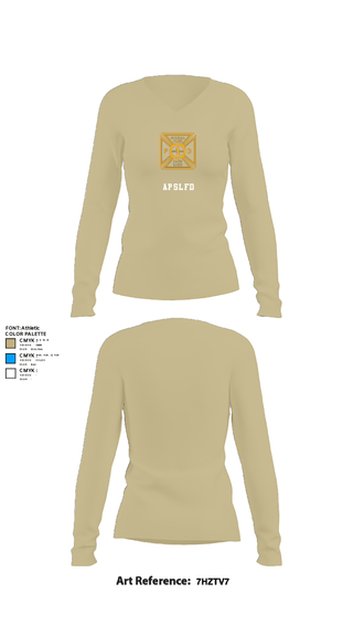 Womens Long Sleeve Vneck Shirt, APSLFD, Fire Department, Teamtime, Team time, sublimation, custom sports apparel, team uniforms, spirit wear, spiritwear, sports uniforms, custom shirts, team store, custom team store, fundraiser sports, apparel fundraiser