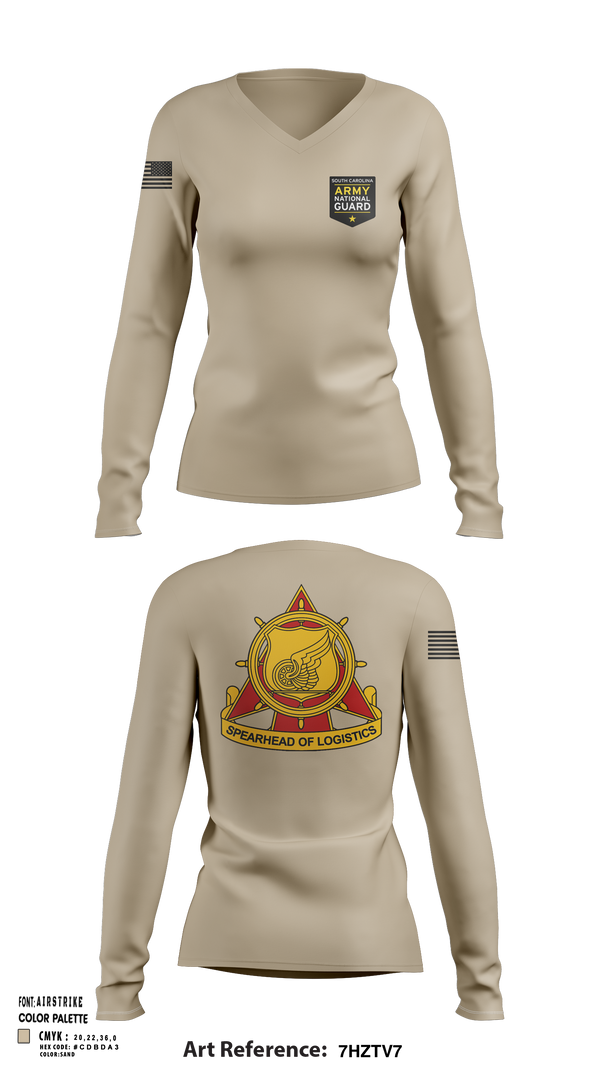 Womens Long Sleeve Vneck Shirt, SOUTH CAROLINA ARMY NATIONAL GUARD, National Guard, Teamtime, Team time, sublimation, custom sports apparel, team uniforms, spirit wear, spiritwear, sports uniforms, custom shirts, team store, custom team store, fundraiser sports, apparel fundraiser