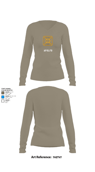Womens Long Sleeve Vneck Shirt, APSLFD, Fire Department, Teamtime, Team time, sublimation, custom sports apparel, team uniforms, spirit wear, spiritwear, sports uniforms, custom shirts, team store, custom team store, fundraiser sports, apparel fundraiser