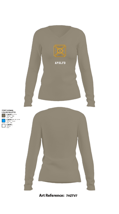 APSLFD 19423185 Women's Long Sleeve V-neck Shirt - 62