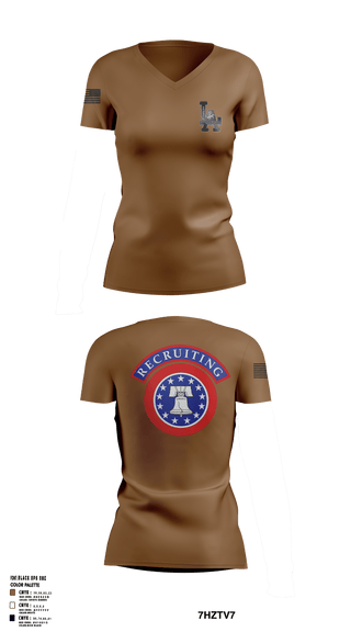 Womens Short Sleeve Vneck Shirt, 10th SFG(A), , Teamtime, Team time, sublimation, custom sports apparel, team uniforms, spirit wear, spiritwear, sports uniforms, custom shirts, team store, custom team store, fundraiser sports, apparel fundraiser