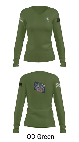 Womens Long Sleeve Vneck Shirt, TITAN BN, Army, Teamtime, Team time, sublimation, custom sports apparel, team uniforms, spirit wear, spiritwear, sports uniforms, custom shirts, team store, custom team store, fundraiser sports, apparel fundraiser