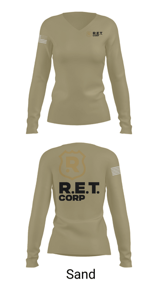 Womens Long Sleeve Vneck Shirt, RET CORP, Police, Teamtime, Team time, sublimation, custom sports apparel, team uniforms, spirit wear, spiritwear, sports uniforms, custom shirts, team store, custom team store, fundraiser sports, apparel fundraiser