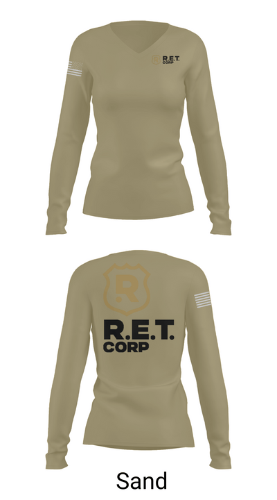 RET CORP 33326250 Women's Long Sleeve V-neck Shirt - 92