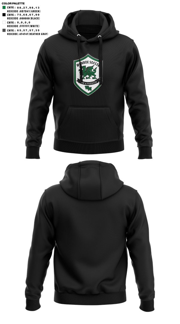 Hoodie, William Monroe High School Soccer, Women's Soccer, Teamtime, Team time, sublimation, custom sports apparel, team uniforms, spirit wear, spiritwear, sports uniforms, custom shirts, team store, custom team store, fundraiser sports, apparel fundraiser