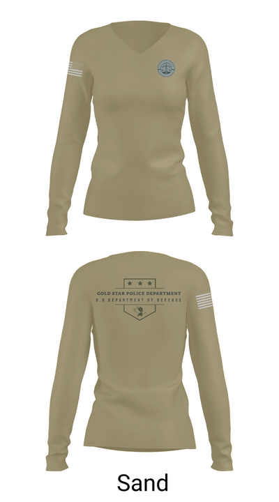 GOLD STAR POLICE DEPARTMENT 55137313 Women's Long Sleeve V-neck Shirt - 92