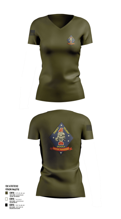 1st Recon 56850190 Women's Short Sleeve V-neck Shirt - 122