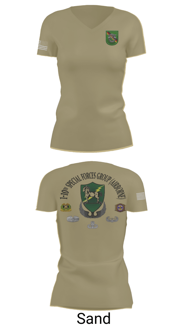 Womens Short Sleeve Vneck Shirt, 1-10 SFG FSC, Army, Teamtime, Team time, sublimation, custom sports apparel, team uniforms, spirit wear, spiritwear, sports uniforms, custom shirts, team store, custom team store, fundraiser sports, apparel fundraiser