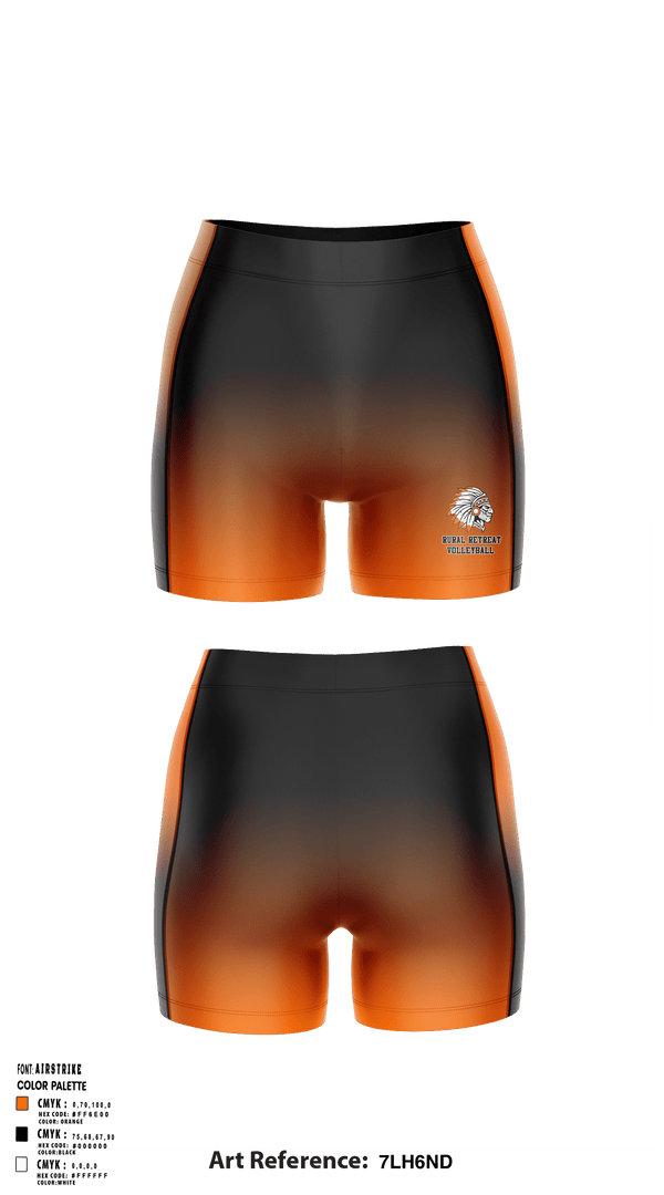 Women's Compression Shorts, Rural Retreat High School Volleyball, Women's Volleyball, Teamtime, Team time, sublimation, custom sports apparel, team uniforms, spirit wear, spiritwear, sports uniforms, custom shirts, team store, custom team store, fundraiser sports, apparel fundraiser