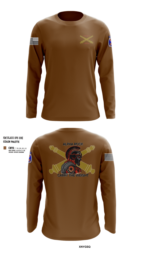 Long Sleeve Performance Shirt, ALPHA ROCK, Army, Teamtime, Team time, sublimation, custom sports apparel, team uniforms, spirit wear, spiritwear, sports uniforms, custom shirts, team store, custom team store, fundraiser sports, apparel fundraiser