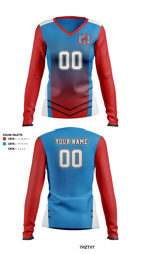 Women's Long Sleeve Vneck Shirt, North Iredell High School Volleyball, Women's Volleyball, Teamtime, Team time, sublimation, custom sports apparel, team uniforms, spirit wear, spiritwear, sports uniforms, custom shirts, team store, custom team store, fundraiser sports, apparel fundraiser