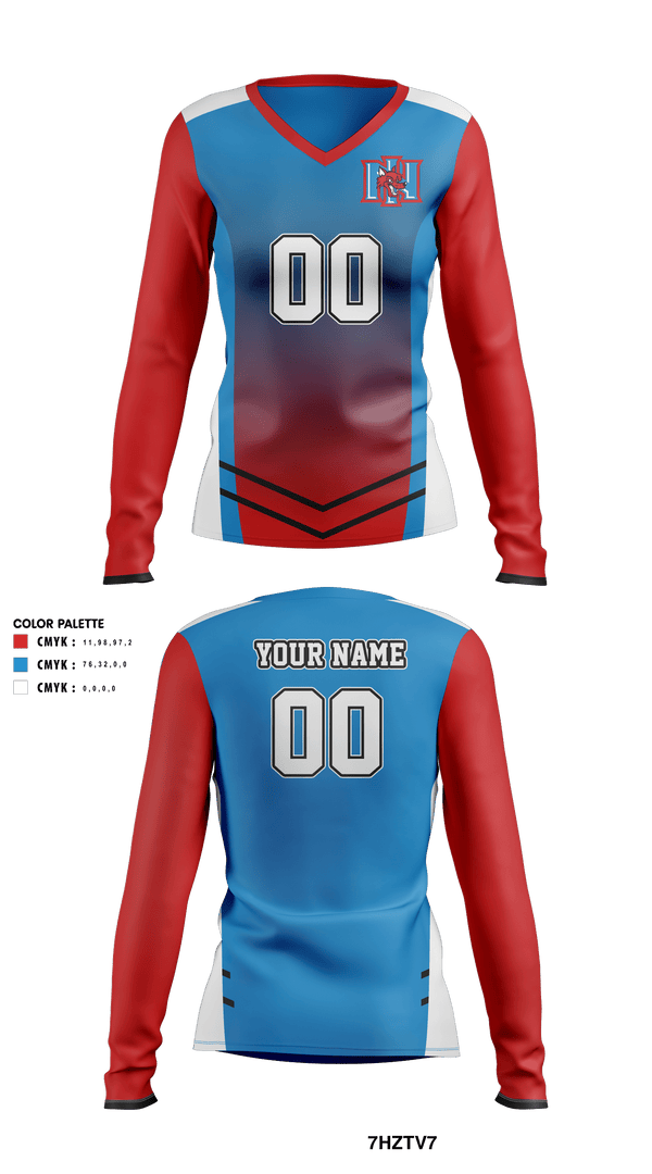 Women's Long Sleeve Vneck Shirt, North Iredell High School Volleyball, Women's Volleyball, Teamtime, Team time, sublimation, custom sports apparel, team uniforms, spirit wear, spiritwear, sports uniforms, custom shirts, team store, custom team store, fundraiser sports, apparel fundraiser