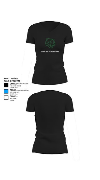 Womens Short Sleeve Vneck Shirt, Jackson-Reed (Wilson) High School, Spirit Store, Teamtime, Team time, sublimation, custom sports apparel, team uniforms, spirit wear, spiritwear, sports uniforms, custom shirts, team store, custom team store, fundraiser sports, apparel fundraiser