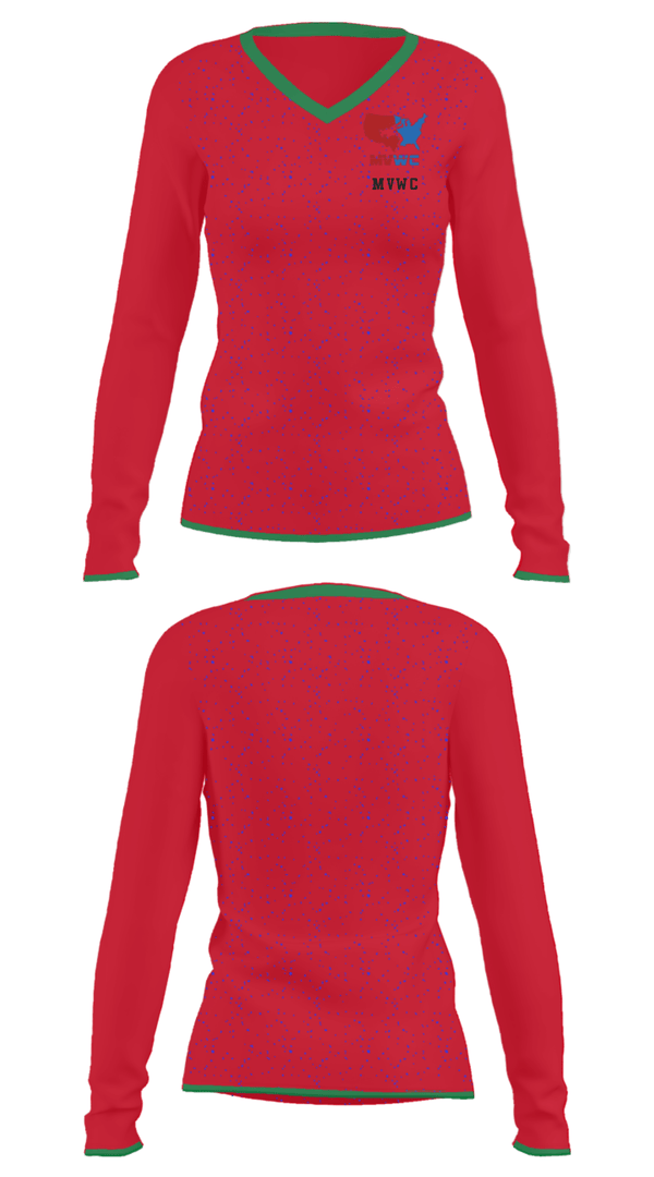 Women's Long Sleeve Vneck Shirt, MVWC, Wrestling, Teamtime, Team time, sublimation, custom sports apparel, team uniforms, spirit wear, spiritwear, sports uniforms, custom shirts, team store, custom team store, fundraiser sports, apparel fundraiser