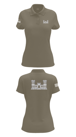 Womens Short Sleeve Performance Polo, 250TH ENGINEERING COMPANY, National Guard, Teamtime, Team time, sublimation, custom sports apparel, team uniforms, spirit wear, spiritwear, sports uniforms, custom shirts, team store, custom team store, fundraiser sports, apparel fundraiser