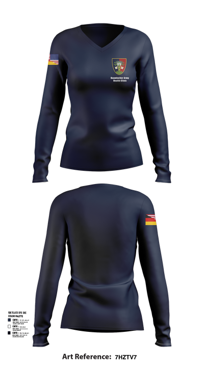 U.S. Army Health Clinic - Baumholder 42265508 Women's Long Sleeve V-neck Shirt - 151