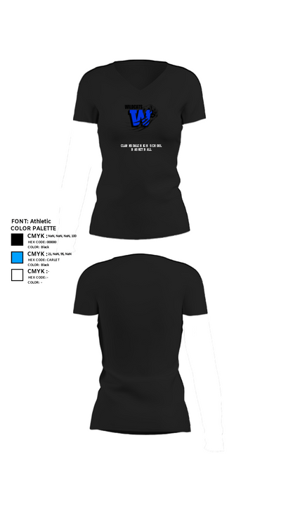 Clarksdale High School Basketball 83050417 Women's Short Sleeve V-neck Shirt - 9
