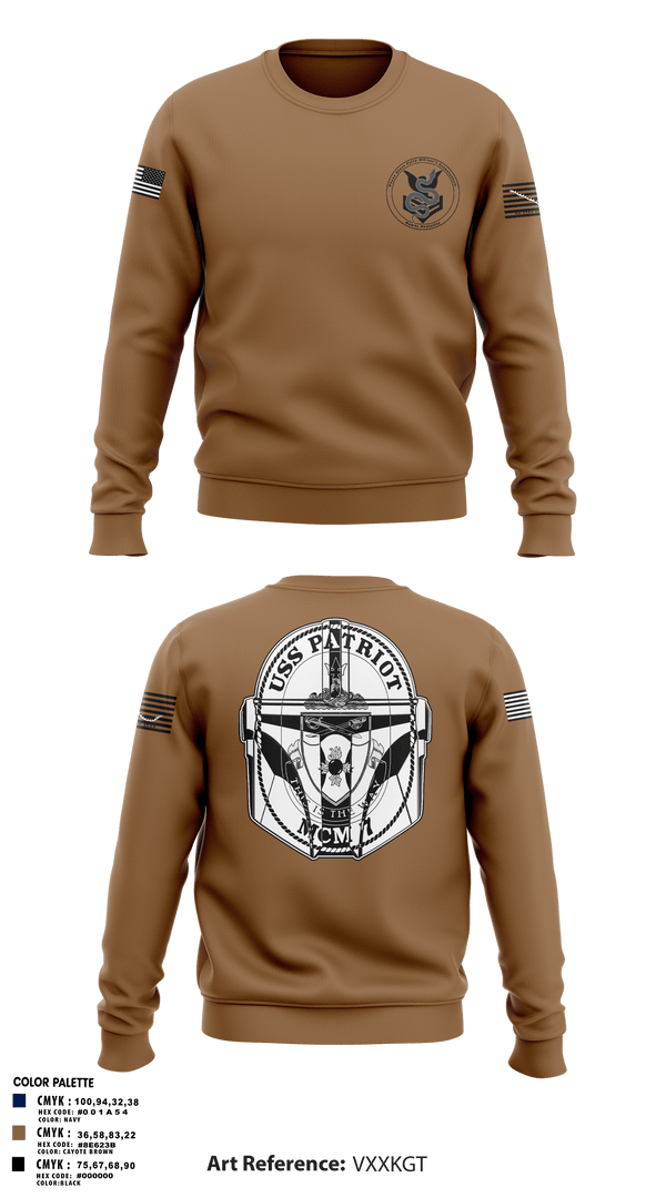Crew Neck Sweatshirt, USS Patriot, Navy, Teamtime, Team time, sublimation, custom sports apparel, team uniforms, spirit wear, spiritwear, sports uniforms, custom shirts, team store, custom team store, fundraiser sports, apparel fundraiser