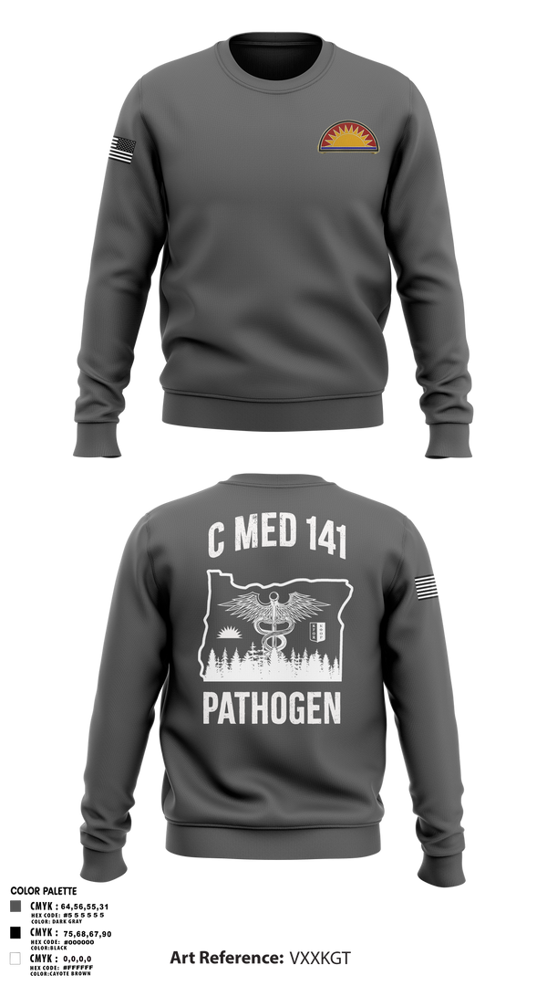Crew Neck Sweatshirt, C Med, National Guard, Teamtime, Team time, sublimation, custom sports apparel, team uniforms, spirit wear, spiritwear, sports uniforms, custom shirts, team store, custom team store, fundraiser sports, apparel fundraiser