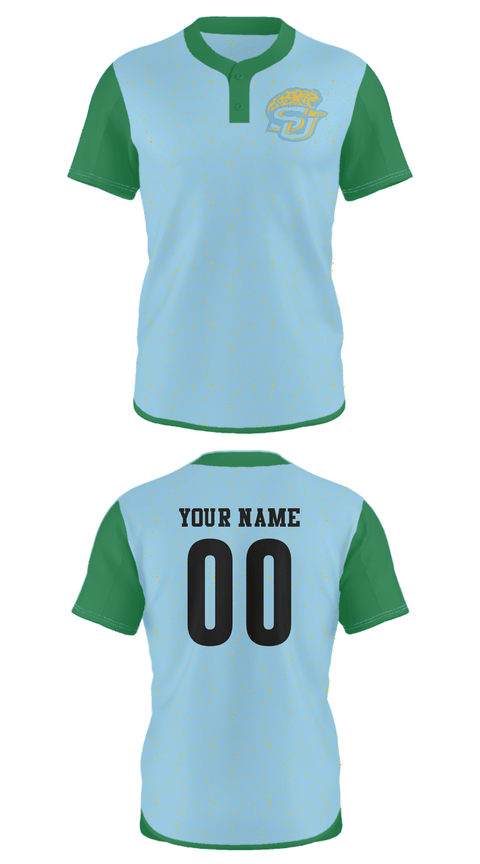 Two Button Softball Jersey, Southern University A & M College Softball, Softball, Teamtime, Team time, sublimation, custom sports apparel, team uniforms, spirit wear, spiritwear, sports uniforms, custom shirts, team store, custom team store, fundraiser sports, apparel fundraiser