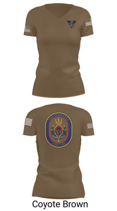 USS Nebraska 93337637 Women's Short Sleeve V-neck Shirt - 12
