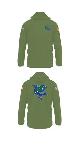 Windbreaker, Bullshark Battalion, Army, Teamtime, Team time, sublimation, custom sports apparel, team uniforms, spirit wear, spiritwear, sports uniforms, custom shirts, team store, custom team store, fundraiser sports, apparel fundraiser