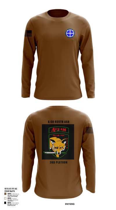 A co 935th ASB 3rd Platoon 87563624 Long Sleeve Performance Shirt - 129