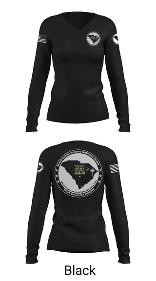 Womens Long Sleeve Vneck Shirt, Bravo 3, National Guard, Teamtime, Team time, sublimation, custom sports apparel, team uniforms, spirit wear, spiritwear, sports uniforms, custom shirts, team store, custom team store, fundraiser sports, apparel fundraiser