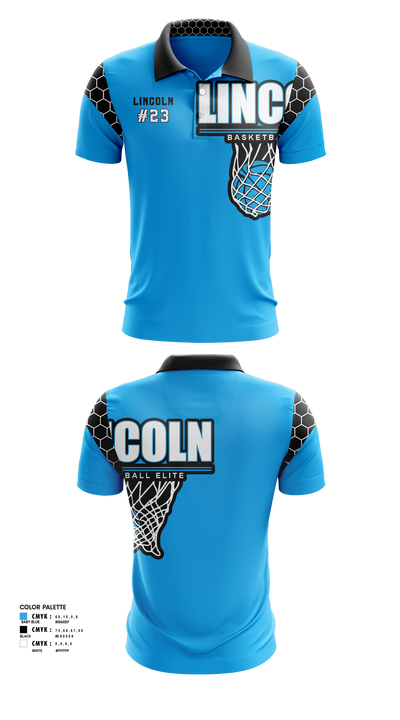 Lincoln Basketball Elite 18971847 Short Sleeve Performance Polo - 1