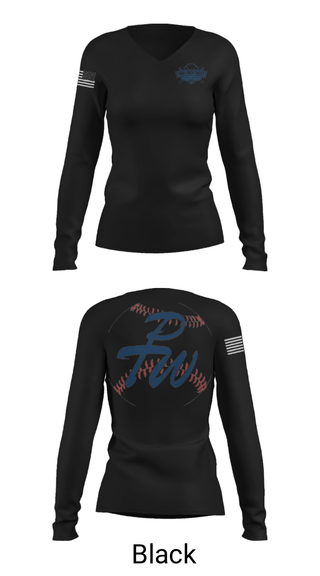 Women's Long Sleeve Vneck Shirt, Par-Troy West Little League Baseball, Baseball, Teamtime, Team time, sublimation, custom sports apparel, team uniforms, spirit wear, spiritwear, sports uniforms, custom shirts, team store, custom team store, fundraiser sports, apparel fundraiser