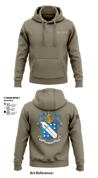 Hoodie, Phi Delta Theta, Army, Teamtime, Team time, sublimation, custom sports apparel, team uniforms, spirit wear, spiritwear, sports uniforms, custom shirts, team store, custom team store, fundraiser sports, apparel fundraiser