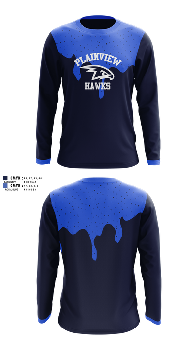 Plainview Hawks 8354559 Long Sleeve Performance Shirt 13