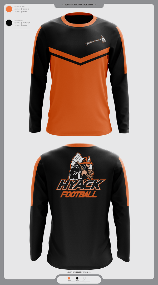 Long Sleeve Performance Shirt, Hyacks Football, Football, Teamtime, Team time, sublimation, custom sports apparel, team uniforms, spirit wear, spiritwear, sports uniforms, custom shirts, team store, custom team store, fundraiser sports, apparel fundraiser