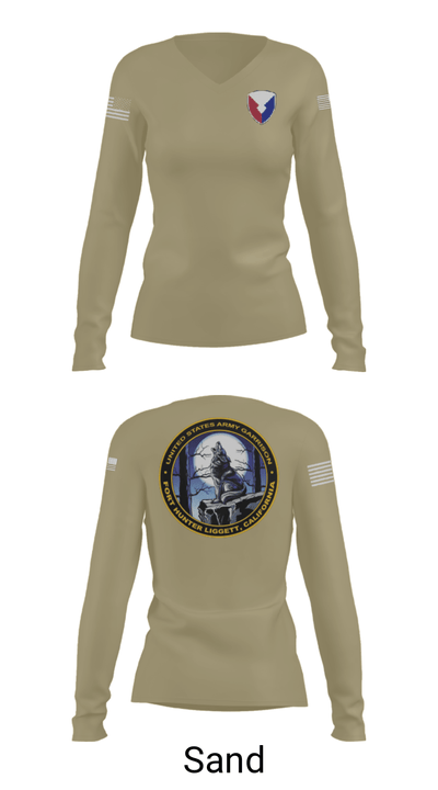 USAG Fort Hunter Liggett 63264859 Women's Long Sleeve V-neck Shirt - 47