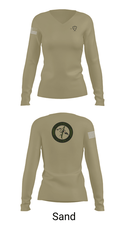 1055th Trans 1st Plt 68355484 Women's Long Sleeve V-neck Shirt - 92