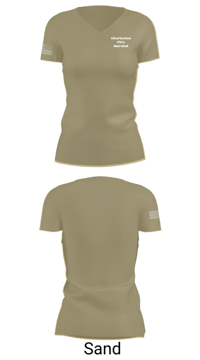 Charleston Fire Marshal 80486260 Women's Short Sleeve V-neck Shirt - 88