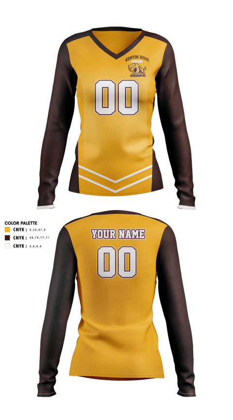 Women's Long Sleeve Vneck Shirt, Kenton Ridge High School Volleyball, Women's Volleyball, Teamtime, Team time, sublimation, custom sports apparel, team uniforms, spirit wear, spiritwear, sports uniforms, custom shirts, team store, custom team store, fundraiser sports, apparel fundraiser
