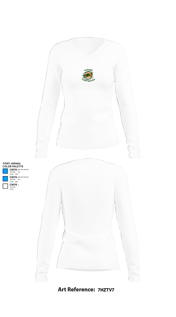 Womens Long Sleeve Vneck Shirt, Taylor High School Basketball, Women's Basketball, Teamtime, Team time, sublimation, custom sports apparel, team uniforms, spirit wear, spiritwear, sports uniforms, custom shirts, team store, custom team store, fundraiser sports, apparel fundraiser
