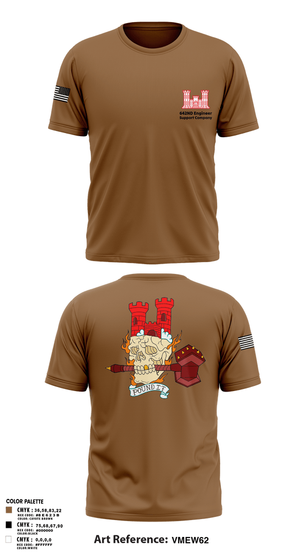Old School Cotton Feel Shirt, 642nd Engineer Support Company642ND Engineer Support Company, Army, Teamtime, Team time, sublimation, custom sports apparel, team uniforms, spirit wear, spiritwear, sports uniforms, custom shirts, team store, custom team store, fundraiser sports, apparel fundraiser